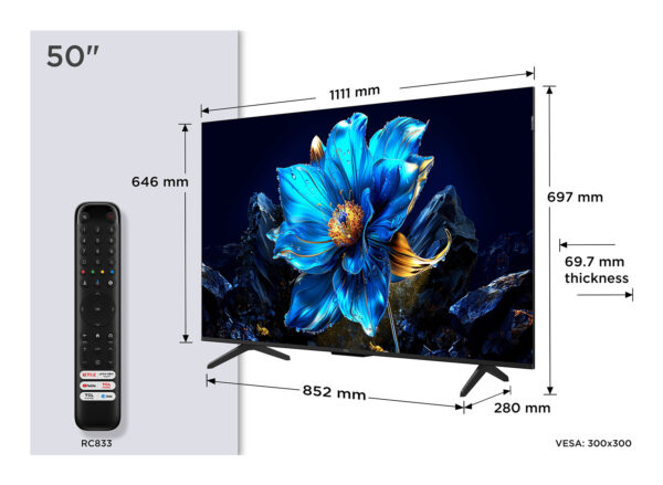 Телевизор TCL 50P79K, 50" QLED Android TV Dolby Vision