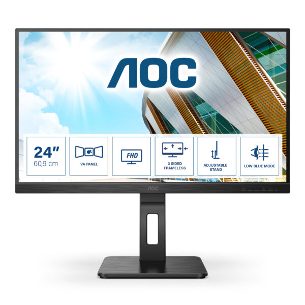 Монитор AOC 24P2QM, 23.8" VA, 1920x1080 75Hz