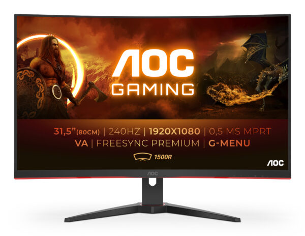 Монитор AOC C32G2ZE, 31.5" Curved VA 1500R, FHD 240Hz
