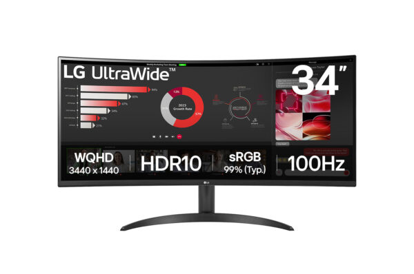 Монитор LG 34WR50QK-B, 34" UltraWide Curved VA 100Hz