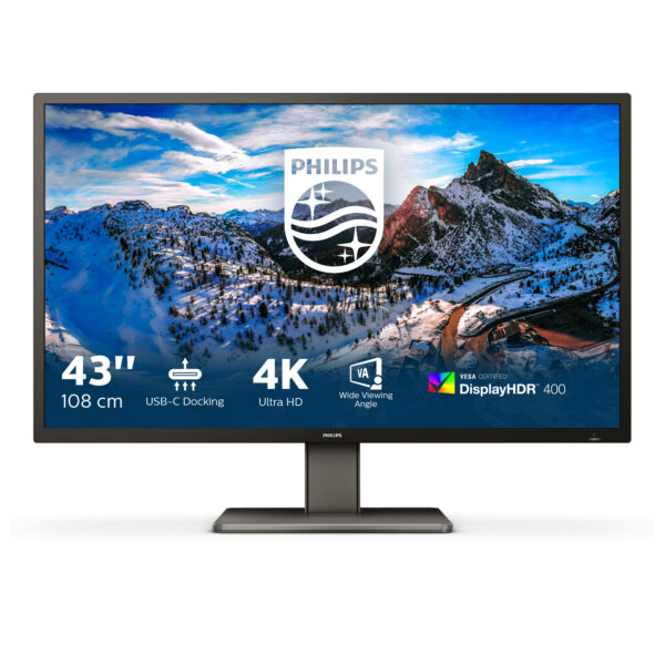 Монитор Philips 439P1, 42.5" VA, 3840x2160 60Hz