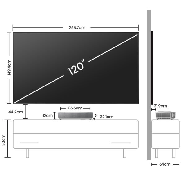 Телевизор Hisense 120L5ND, 120" Laser TV 4K Smart