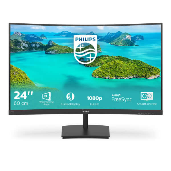 Монитор Philips 241E1SCA, 23.6" Curved VA FHD 75Hz
