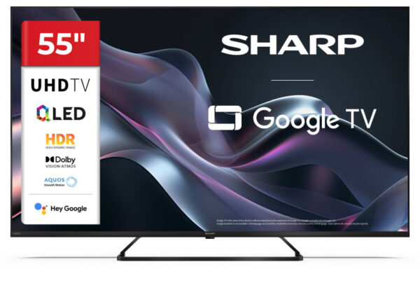 Телевизор Sharp 55HP6265E, 55" QLED Google TV, 4K UHD