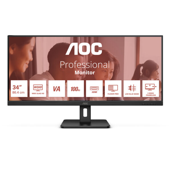 Монитор AOC U34E2M, 34" VA Ultrawide 3440x1440, 100Hz