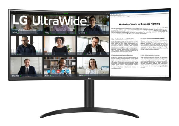 Монитор LG 34WR55QK-B, 34" Curved VA, 3440x1440 100Hz
