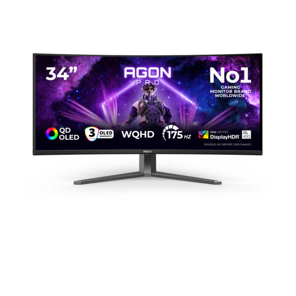 Монитор AOC AG346UCD, 34" Curved OLED, 3440x1440 175Hz