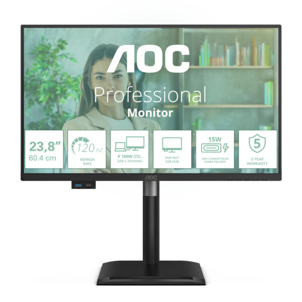Монитор AOC 24P4CV, 23.8" IPS FHD 120Hz, RJ45