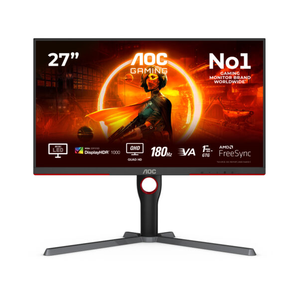Монитор AOC Q27G3XMN, 27" VA MiniLED, QHD 180Hz