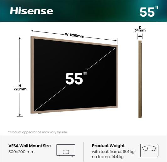 Телевизор Hisense CanvasTV 55" QLED 4K Smart, 144Hz