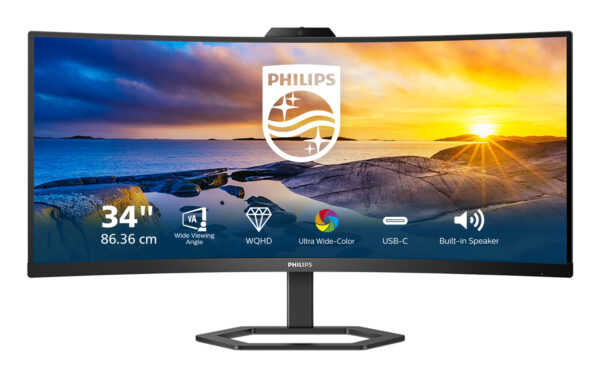 Монитор Philips 34E1C5600HE, 34" Curved VA, 3440x1440 100Hz
