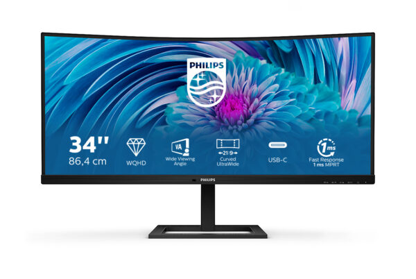 Монитор Philips 346E2CUAE, 34" Curved VA, 3440x1440 100Hz