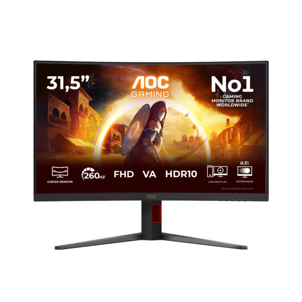 Монитор AOC C32G4Z, 31.5" Curved 1500R VA FHD 260Hz