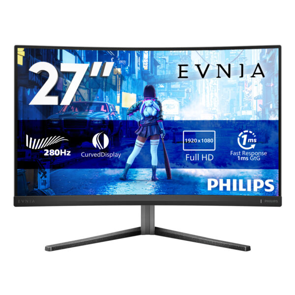 Монитор Philips Evnia 27M2C5200W, 27" Curved VA, 1920x1080 280Hz